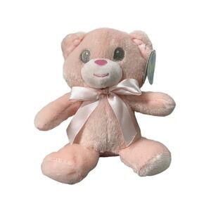 First & Main Teddy Bear 8" Plush Baby Lovey Stuffed Animal Pink Toy